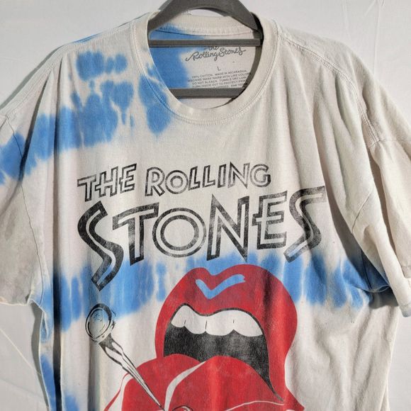 VINTAGE The Rolling Stones White Classic Tongue Crewneck T-Shirt Men's Large - Picture 2 of 7
